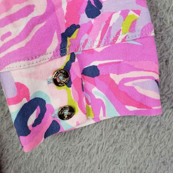 Lilly Pulitzer Womens Emma Dress Serene Blue Big Escapade Pink Paisley Size M - Picture 8 of 13